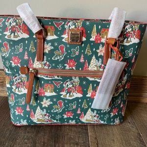 Dooney and Bourke x Disney Mickey and Minnie Mouse Christmas Tote Bag
